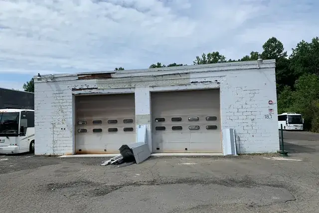 Garage building restoration, before