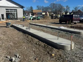 Sidewalk and curb work in New York
