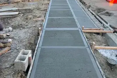 Sidewalk and curb work in New York