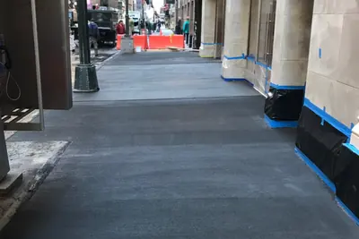 Sidewalk and curb work in New York, Midtown East, NYC