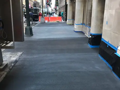 Sidewalk and curb work in New York, Midtown East, NYC