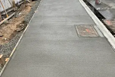 Sidewalk and curb work in New York