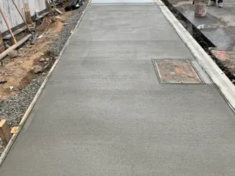 Sidewalk and curb work in New York