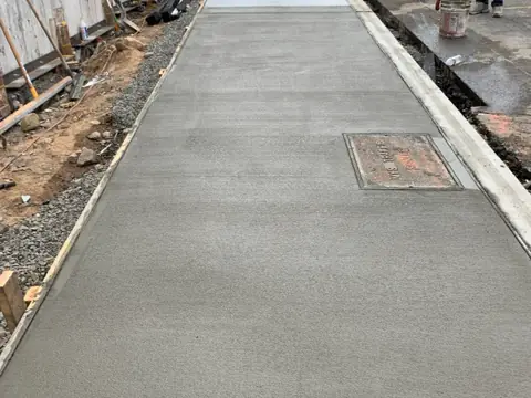 Sidewalk and curb work in New York