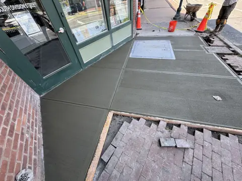 Sidewalk and curb work in New York