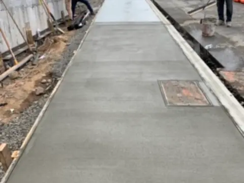 Sidewalk and curb work in New York