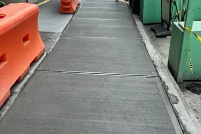 Sidewalk and curb work in New York
