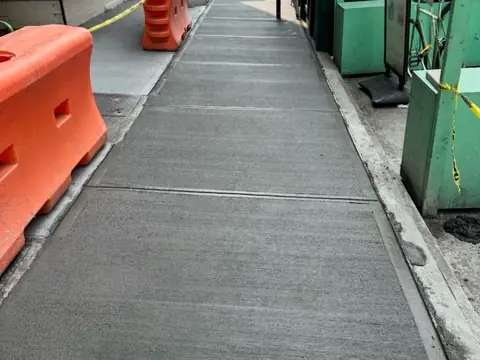 Sidewalk and curb work in New York