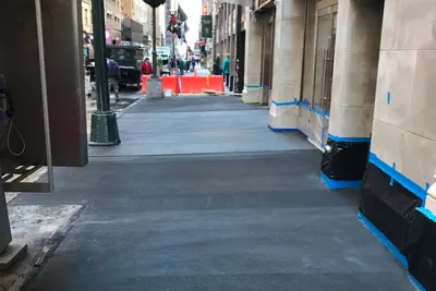 Sidewalk and curb work in New York